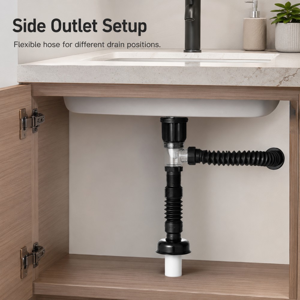Drain Pipe Clip - 1-5pcs Kit Saluran Pembuangan Wastafel Kamar