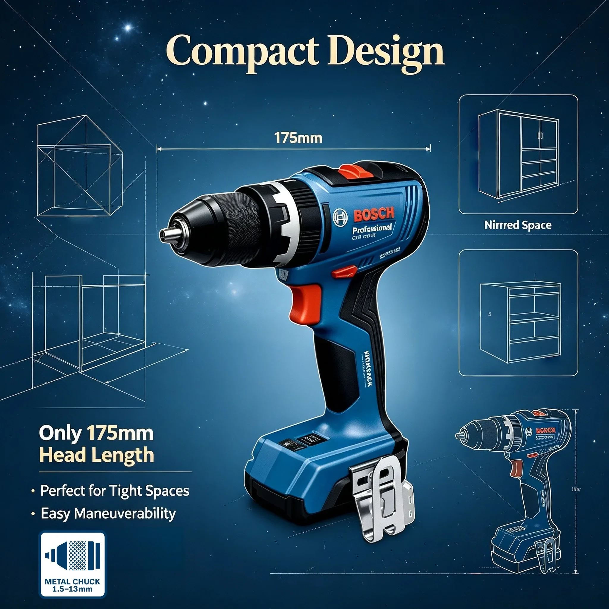 Bosch Drill Gsb 18V - BOSCH GSB 18V-65 Bor/Obeng Tanpa Kabel