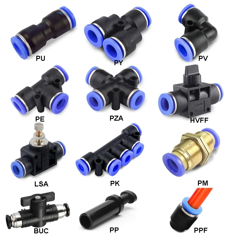 Compression Fitting Brass - Fitting pneumatik konektor cepat tabung selang