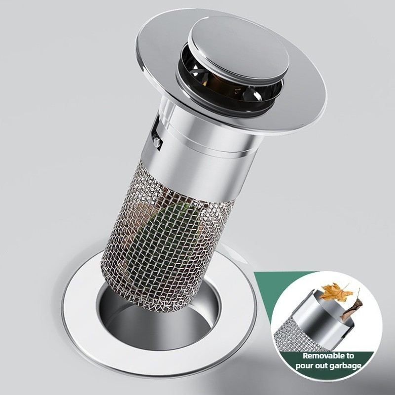 Drain Pipe Clip - Filter Saluran Wastafel Baja Tahan Karat-Penahan
