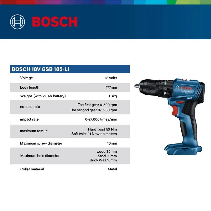 Bosch GSB 185-LI, Bor Impak Ni - Bosch Drill Gsb 18V ulasan dan harga