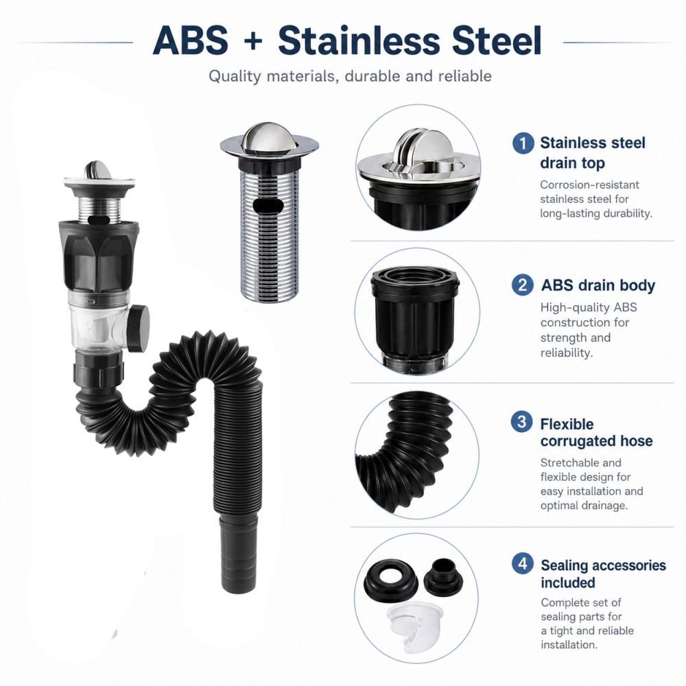 1-5pcs Kit Saluran Pembuangan  - Drain Pipe Clip ulasan dan harga